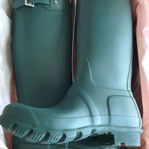 Hunter – Original Tall Waterproof Rain Boot GREEN JASPER size 7